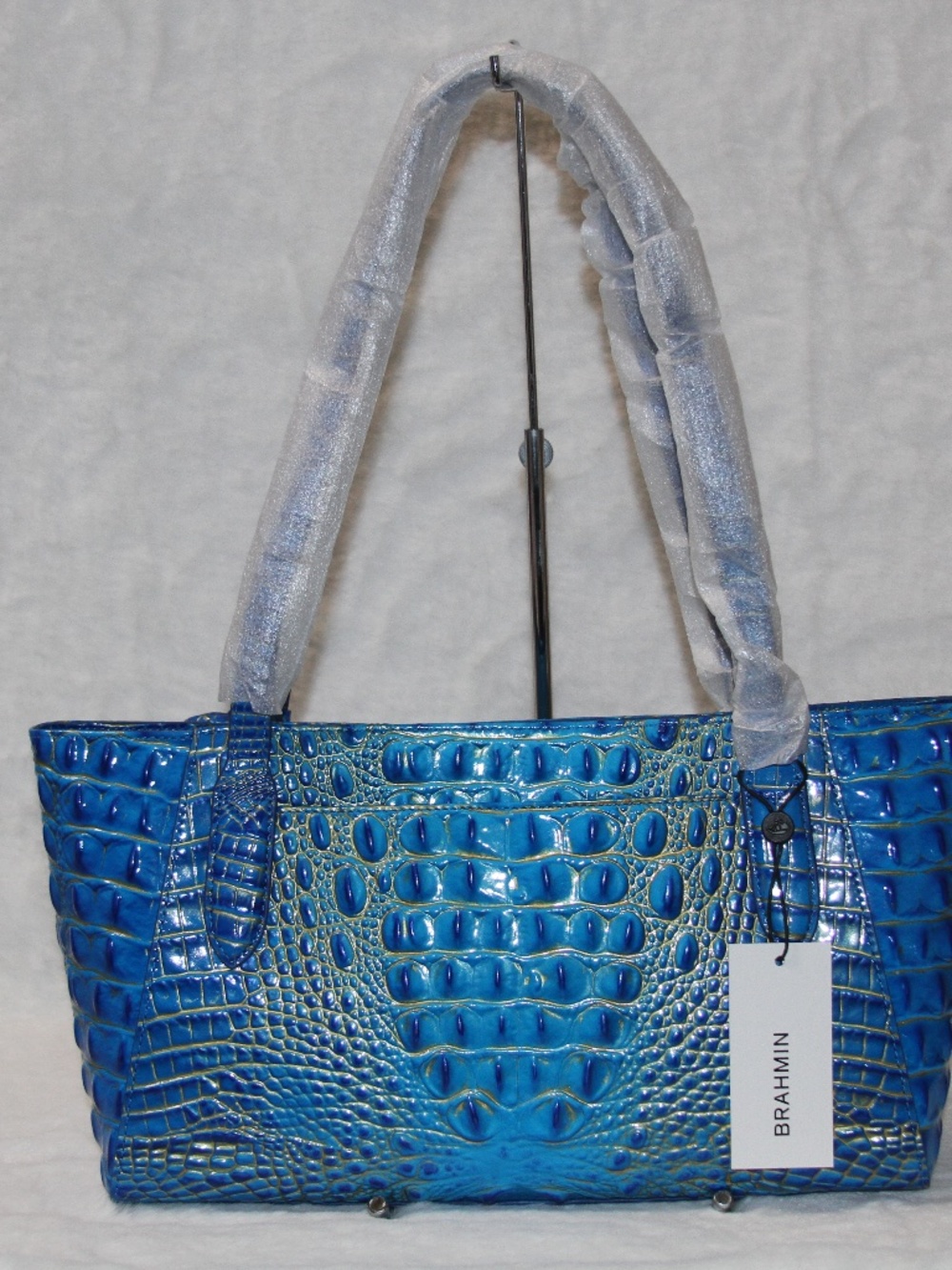 NWT BRAHMIN Tonya Shoulder Bag Electric Indigo Melbourne Ombre Leather Purse - Picture 2 of 5